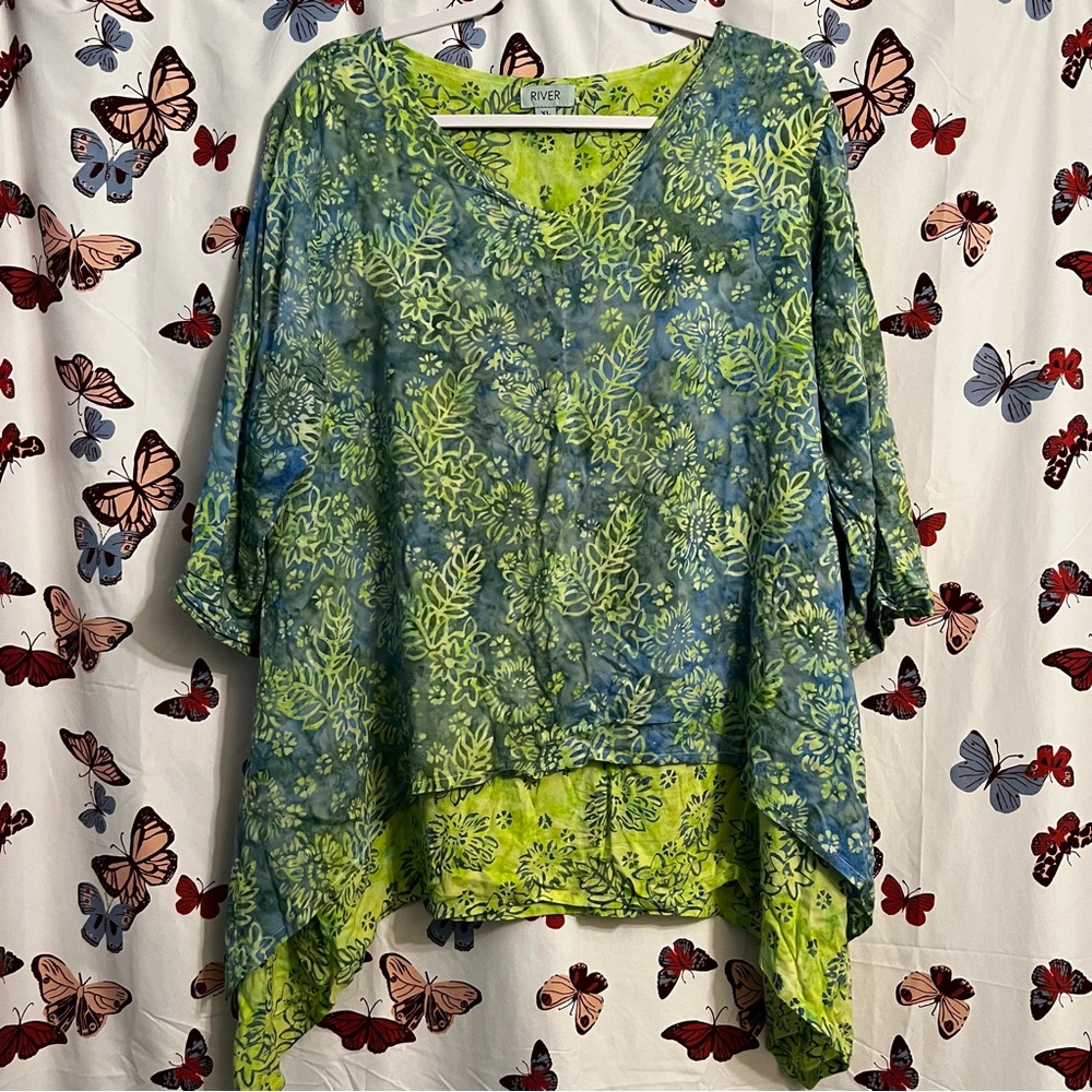 ❗️clearance-price firm❗️ flowy floral 3/4 sleeve shirt